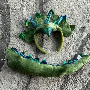 Toddler dinosaur head band and clip on tail